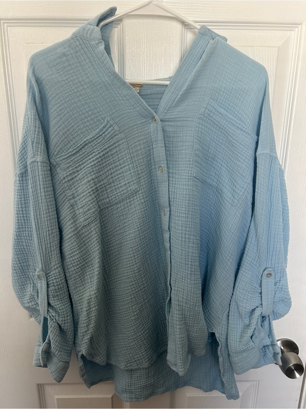 Magaschoni Light Blue Gauze Button-Down Shirt